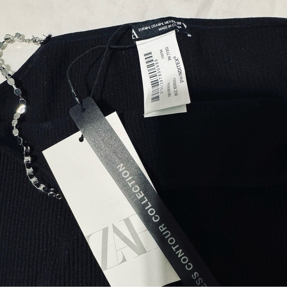 Zara Women Black Limitless Contour Collection Seamless Jewel Mini Skirt Sz M-L - Picture 8 of 9